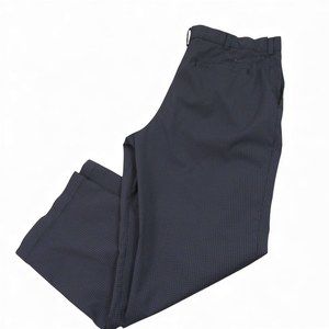 Nike Mens Golf Pants 38 X 30 Regular Gray Checkered Polyester Flat Front Dri